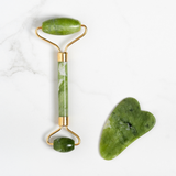 Masajeador facial corporal Rodillos Jade Piedra Guasha Combo