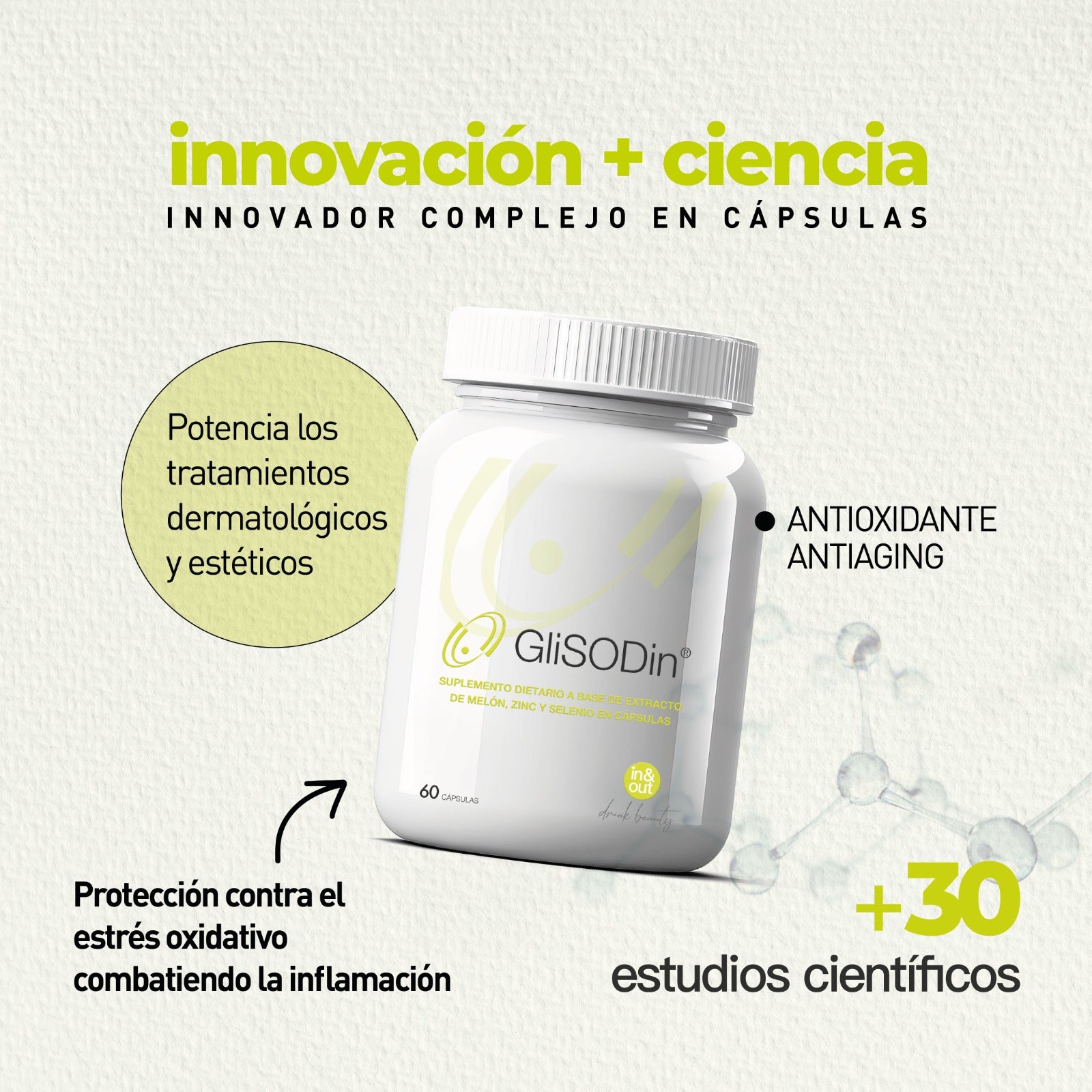GliSODin x 60 Cápsulas – Antioxidante Oral y Fotoprotector Celular