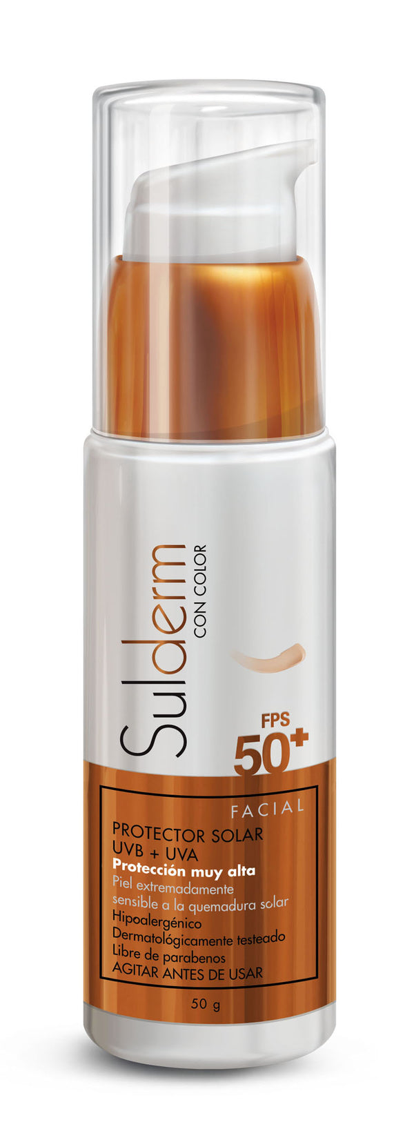 Protector solar facial con color Sulderm Emulsión FPS 50+